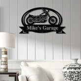 Custom Motorcycle Garage Metal Sign Personalized Biker Name Wall Art Rustic Garage Decor Motorcycle Shop Sign Custom